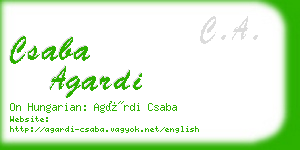 csaba agardi business card